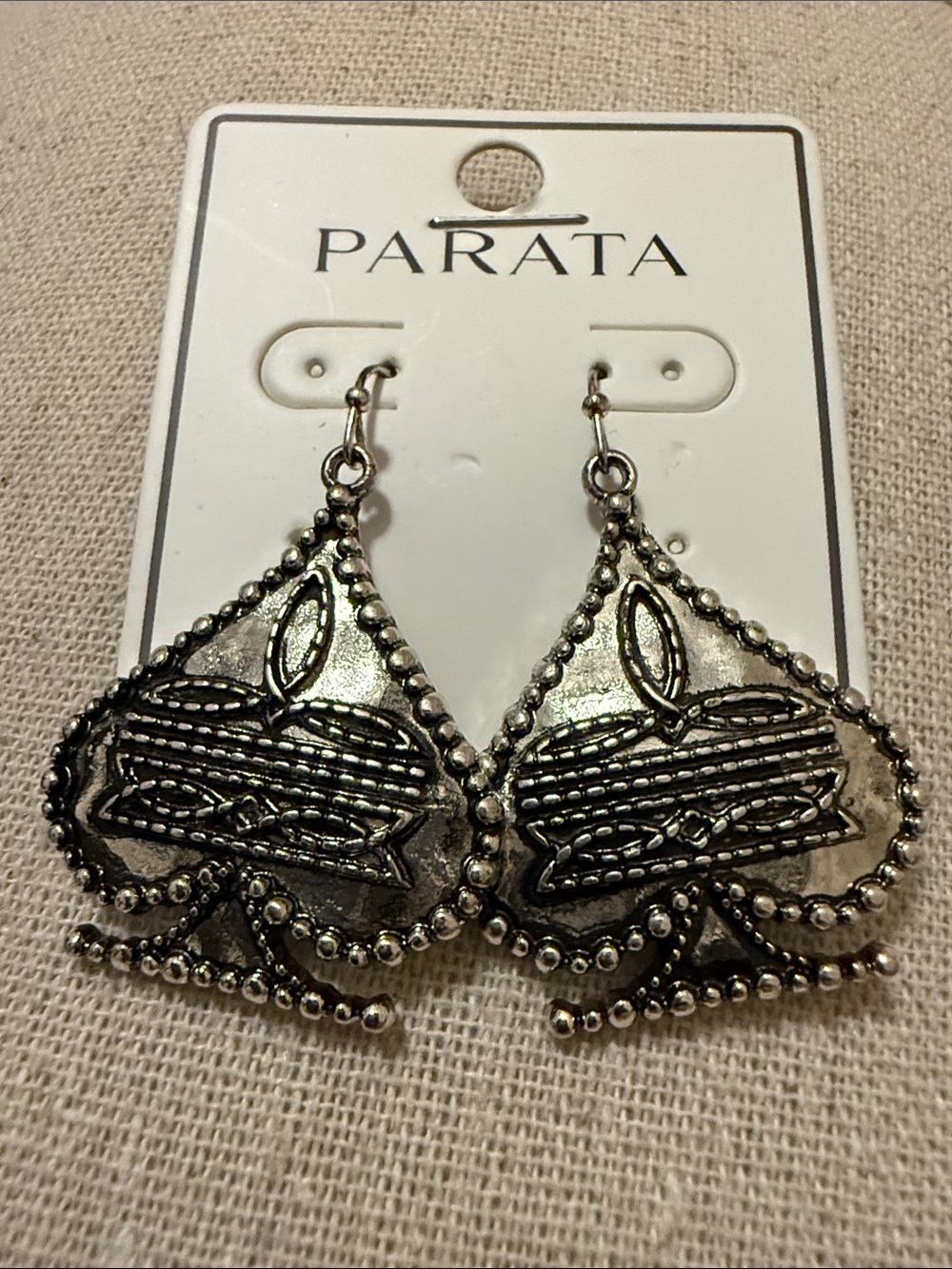 Parata Silver-Tone Filigree Drop Earrings